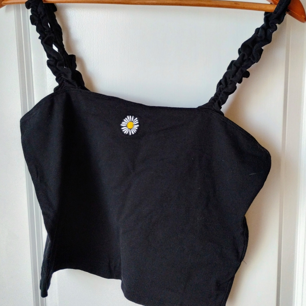 Ruffled spaghetti straps top